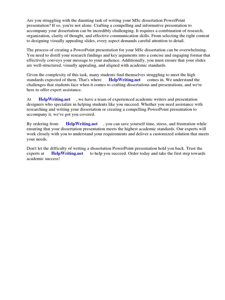 MSC Dissertation Powerpoint Presentation | PDF | Thesis | Real Estate ...