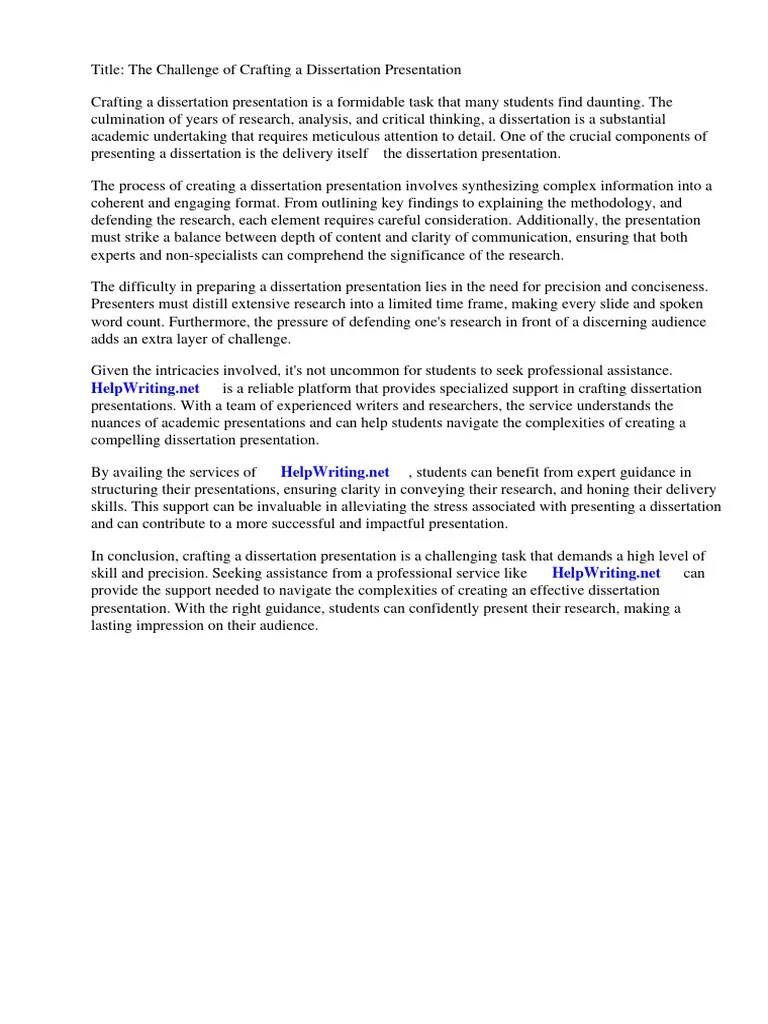 How To Make A Dissertation Presentation | Download Free PDF | Thesis ...