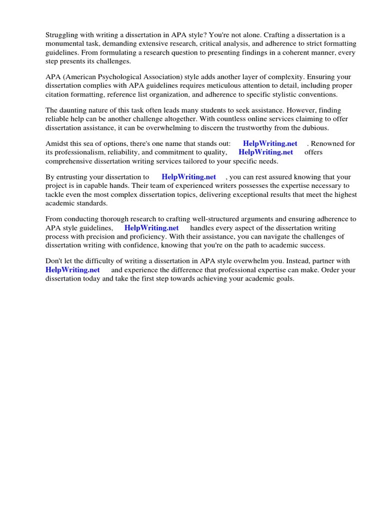 Dissertation Apa Style | PDF | Apa Style | American Psychological ...