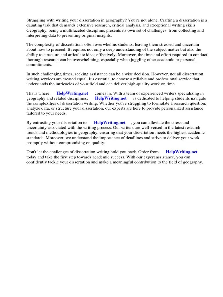 Dissertation Geography | PDF | Thesis | Geography