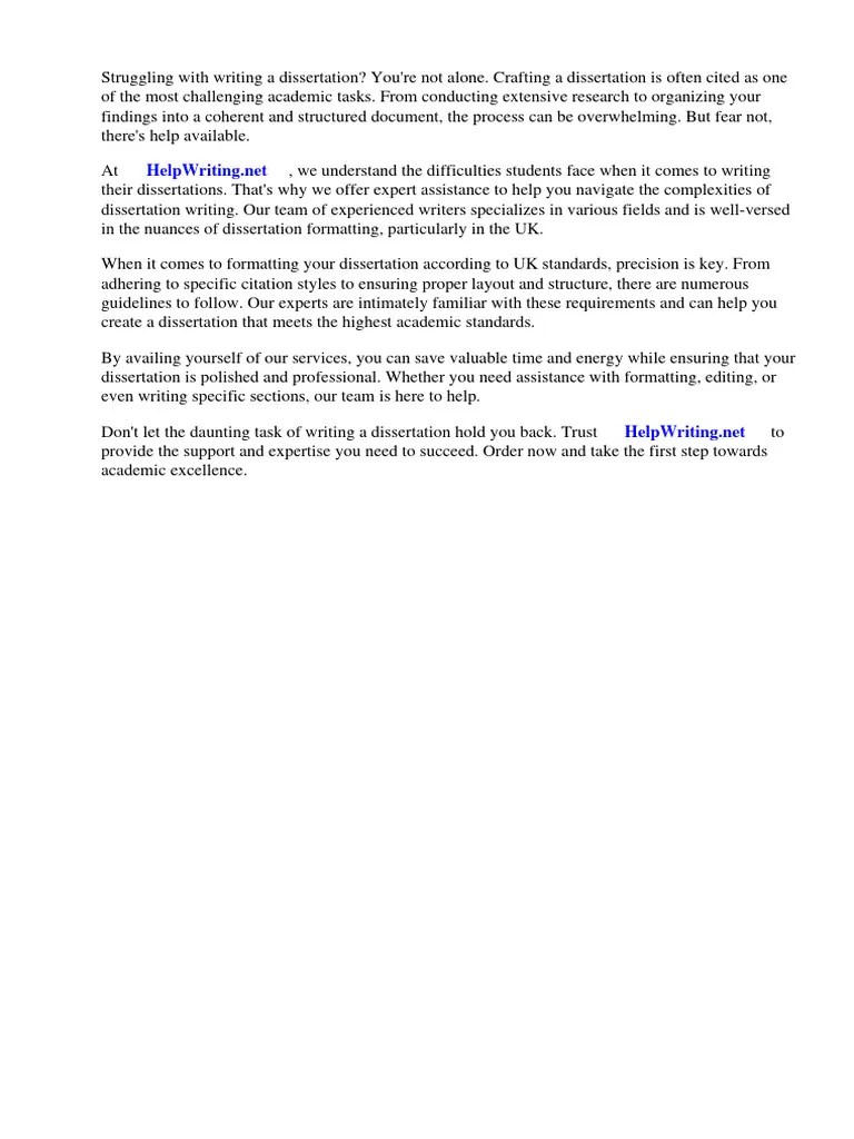 Dissertation Format Template Uk | Download Free PDF | Thesis | Science