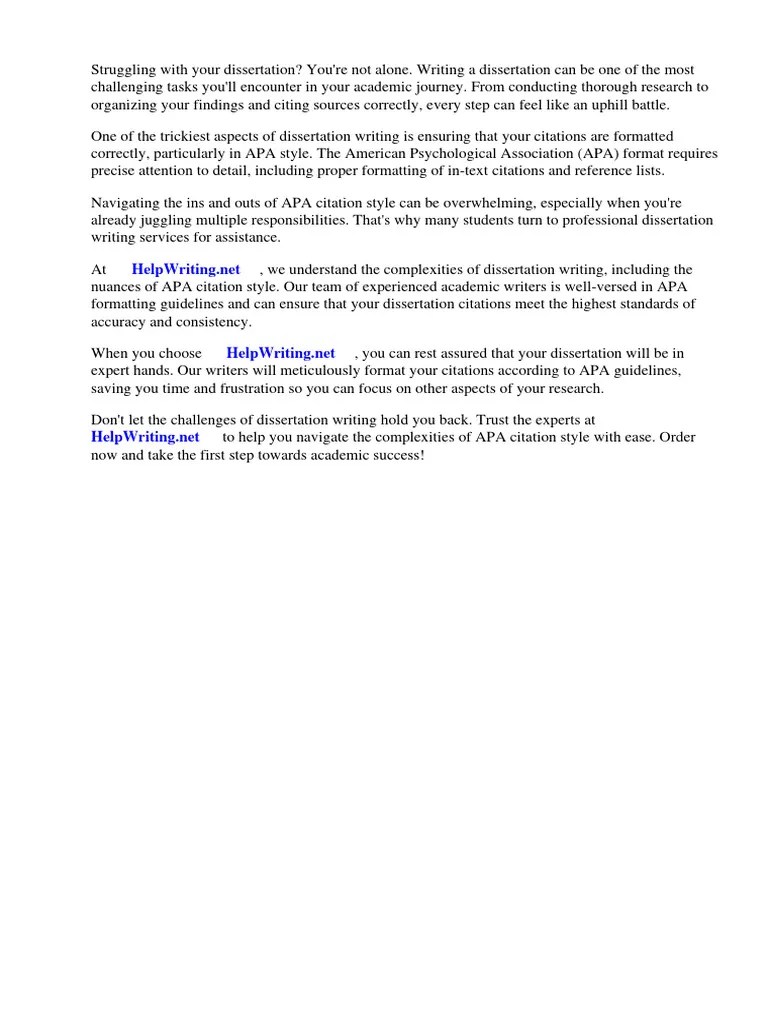 Citing Dissertation Apa Format | PDF | Thesis | Citation