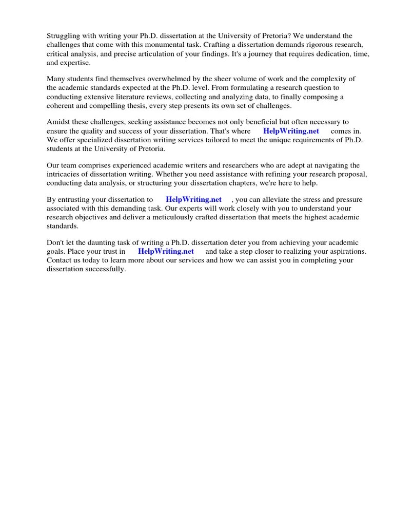 PHD Dissertation University Of Pretoria | PDF | Thesis | Methodology