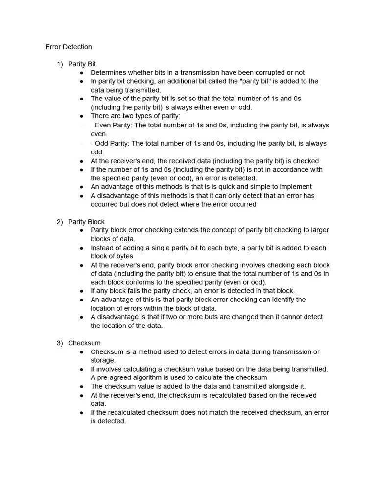 Error Detection | PDF | Error Detection And Correction | Computer ...