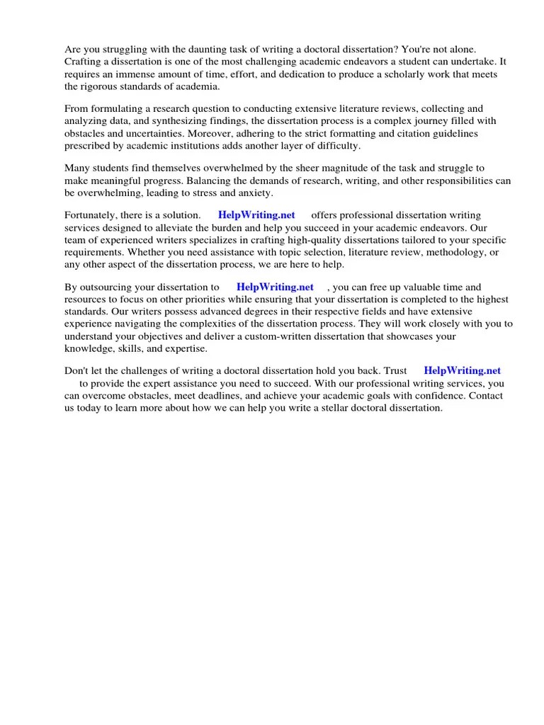 How To Write A Doctoral Dissertation | PDF | Thesis | Methodology