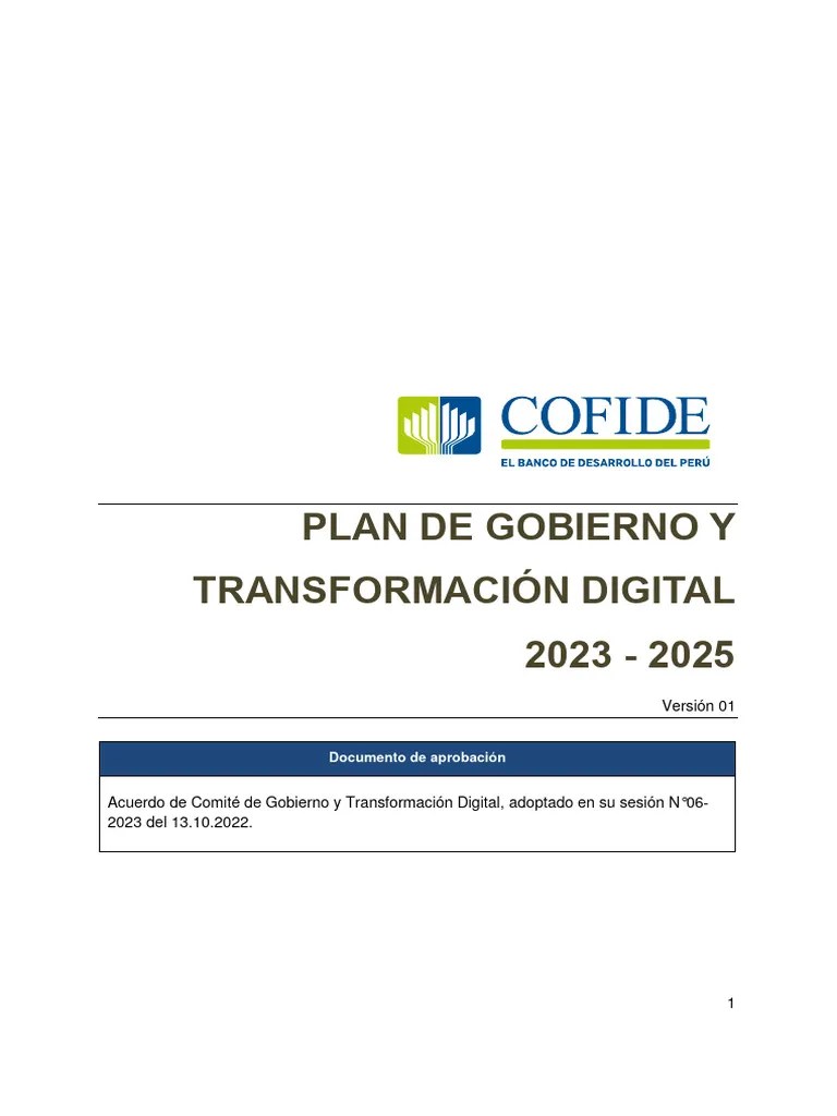Plan-de-Gobierno-y-Transformacion-Digital-Oct23 | PDF | Sustentabilidad | Gobierno E
