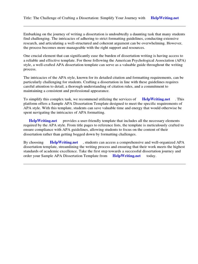 Sample Apa Dissertation Template | PDF | Apa Style | Thesis