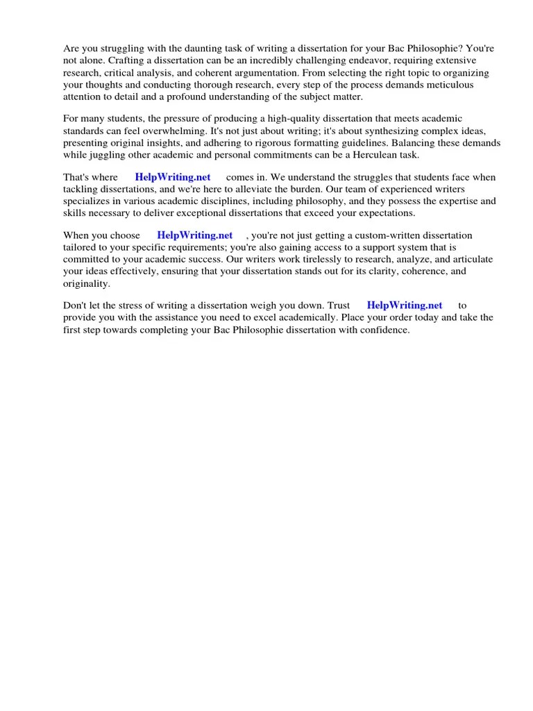 Sujet Dissertation Bac Philosophie | PDF