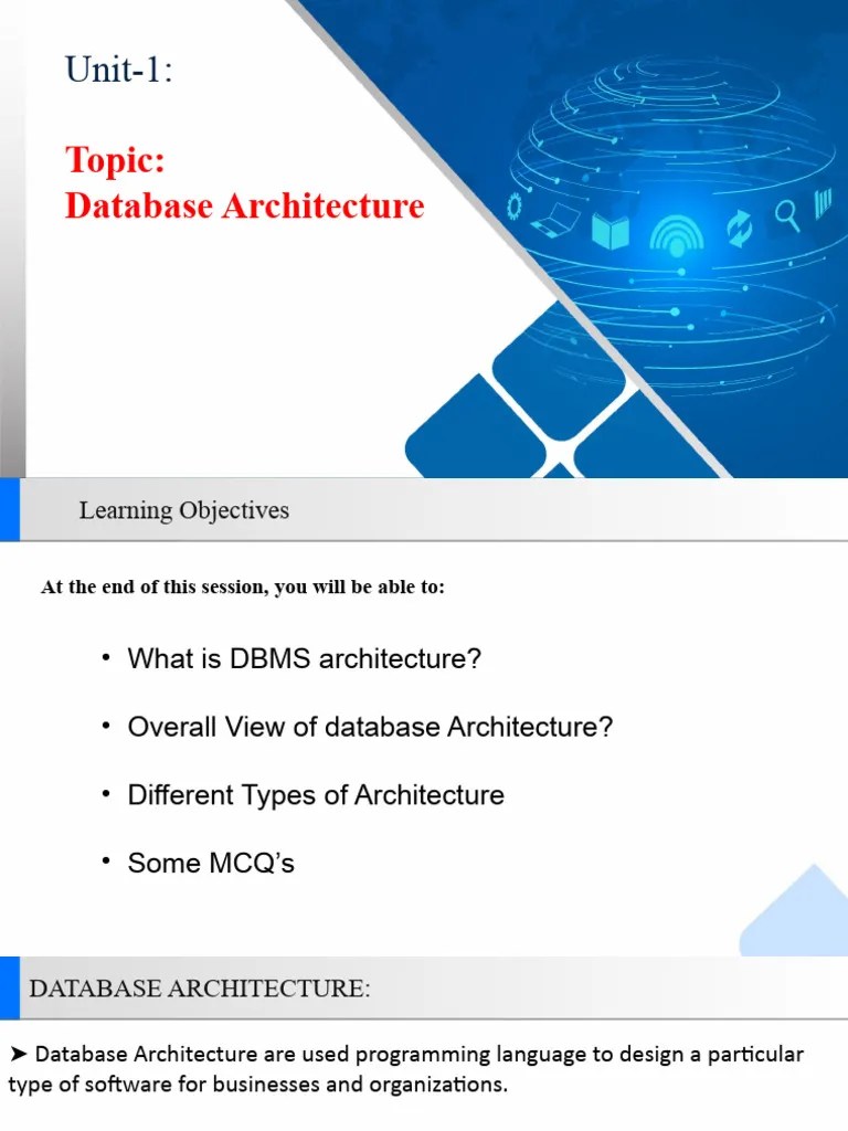 Unit1 - Database Architecture | PDF | Databases | Client–Server Model