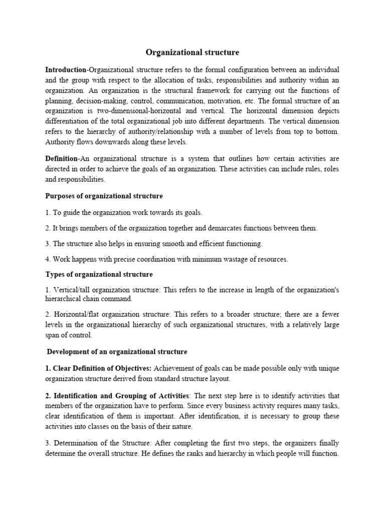 Organizational Structure | PDF | Organizational Structure | Leadership