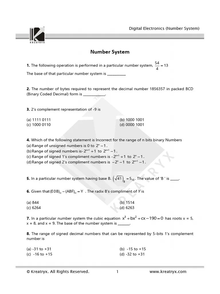 Number Systems | PDF | Binary Coded Decimal | Theory Of Computation