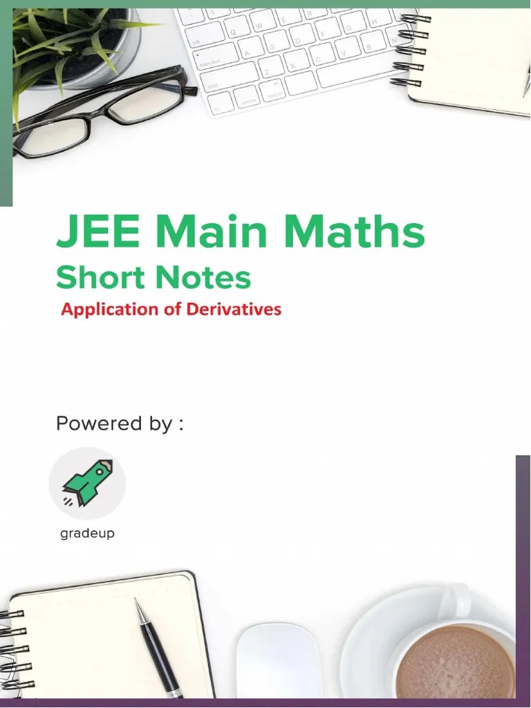 Application Of Derivatives Notes For JEE Main IIT JEE Advanced Download ...