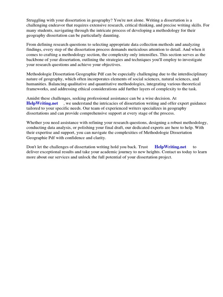 Methodologie Dissertation Geographie PDF | PDF | Methodology | Geography