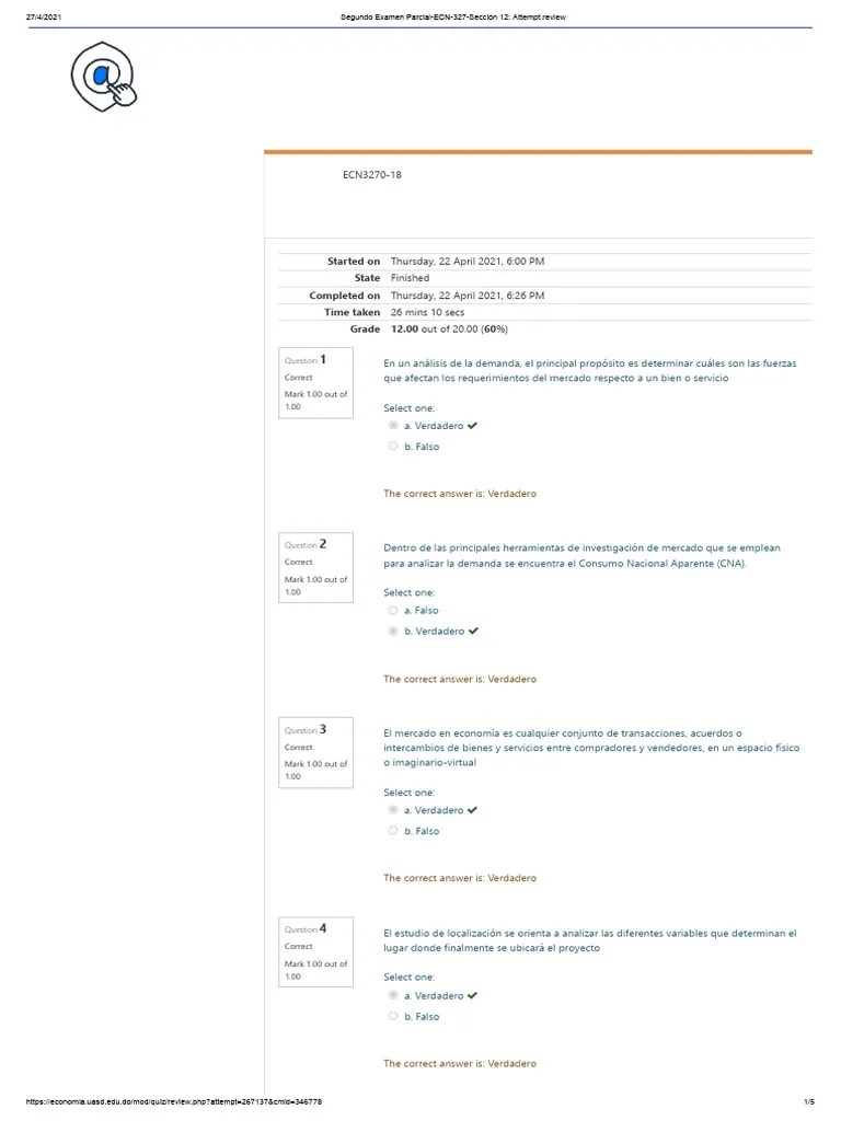 Segundo Examen Parcial-ECN-327-Sección 12 - Attempt Review | Descargar Gratis PDF | Mercado ...