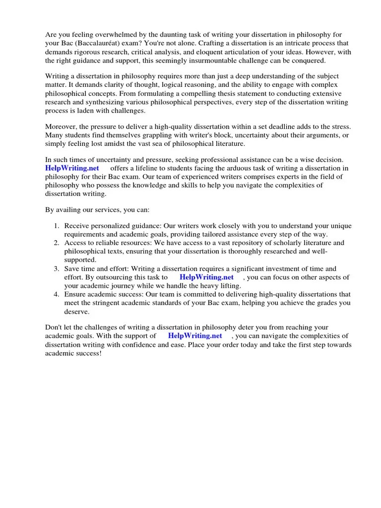 Exemple Dissertation Philosophie Bac | PDF | Thesis | Critical Thinking