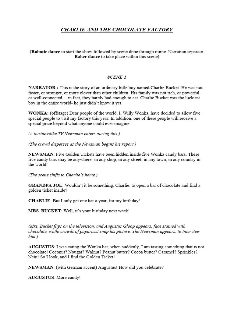 Charlie And The Chocolate Factory | PDF
