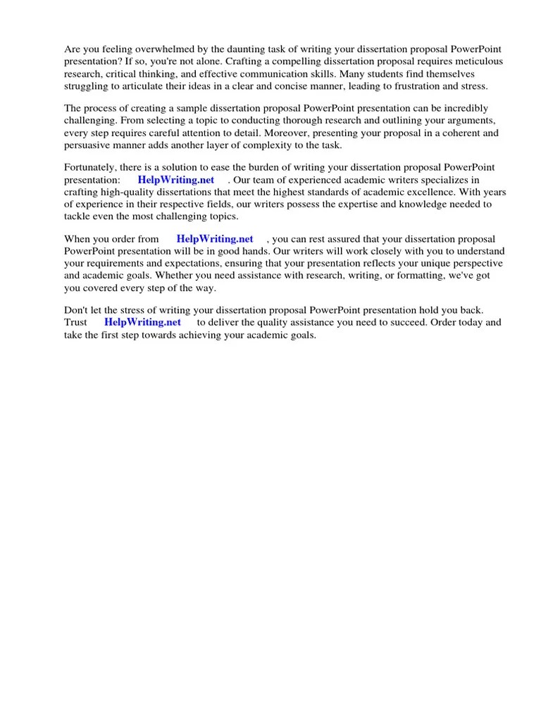 Sample Dissertation Proposal Powerpoint Presentation | PDF | Thesis ...