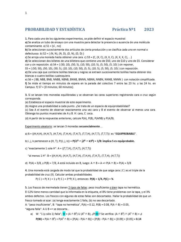 Ejercicios De Proba | Descargar Gratis PDF | Probabilidad | Science