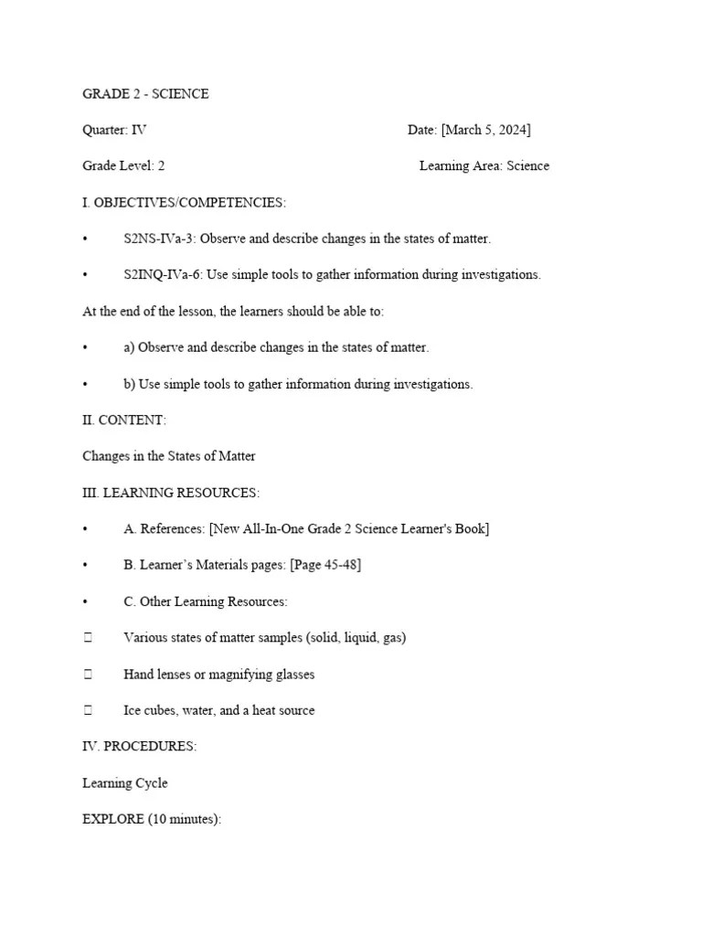 Lesson Plan Science | PDF | Ice | Learning