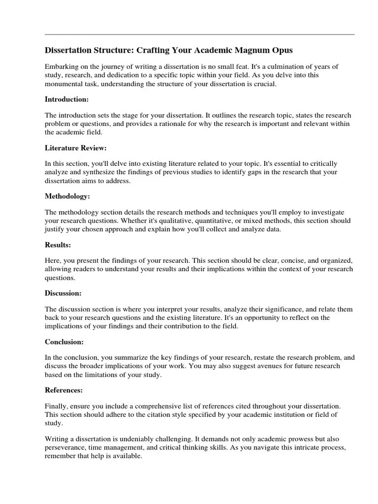 Dissertation Structure | PDF | Thesis | Methodology