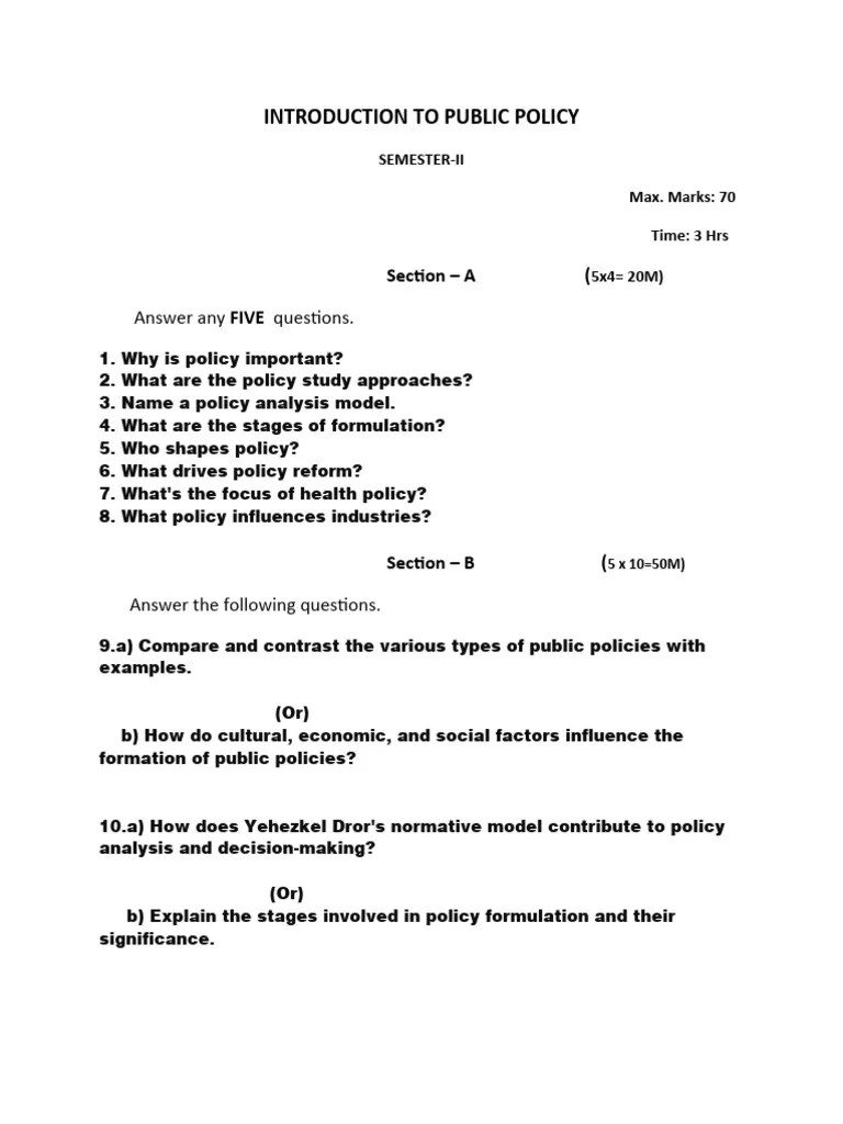 Introduction To Public Policy | PDF