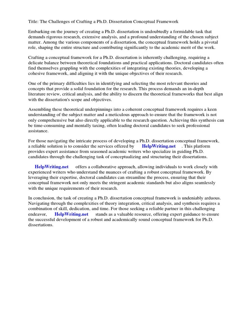 Phd Dissertation Conceptual Framework | PDF | Thesis | Methodology