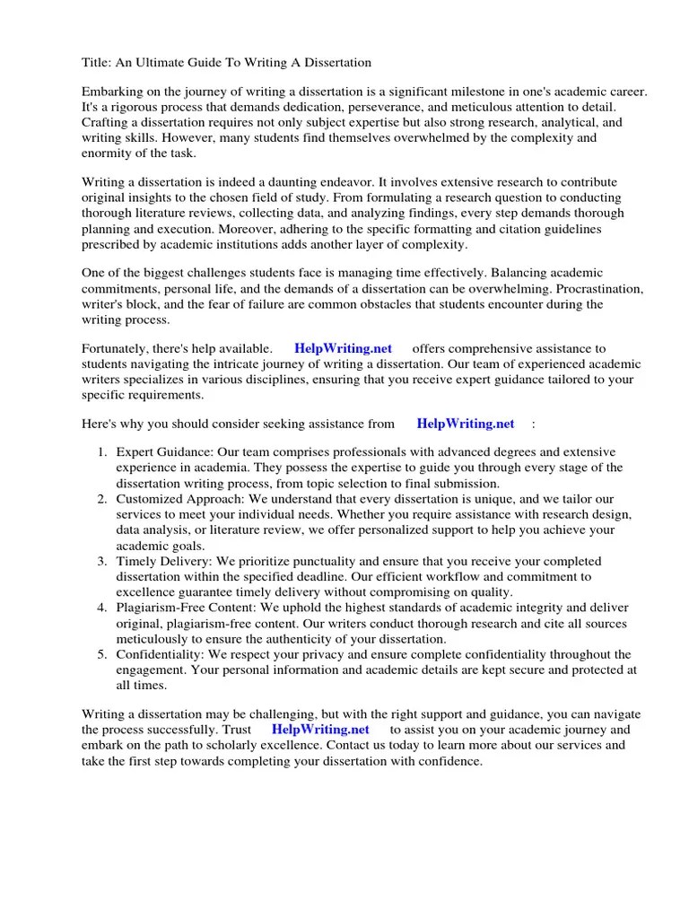 An Ultimate Guide To Writing A Dissertation | PDF | Thesis | Literature ...
