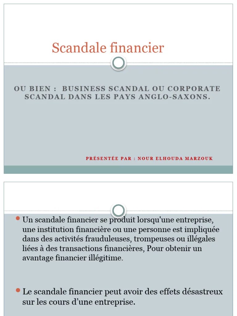 Scandale Financier | PDF | Enron | Comptabilité