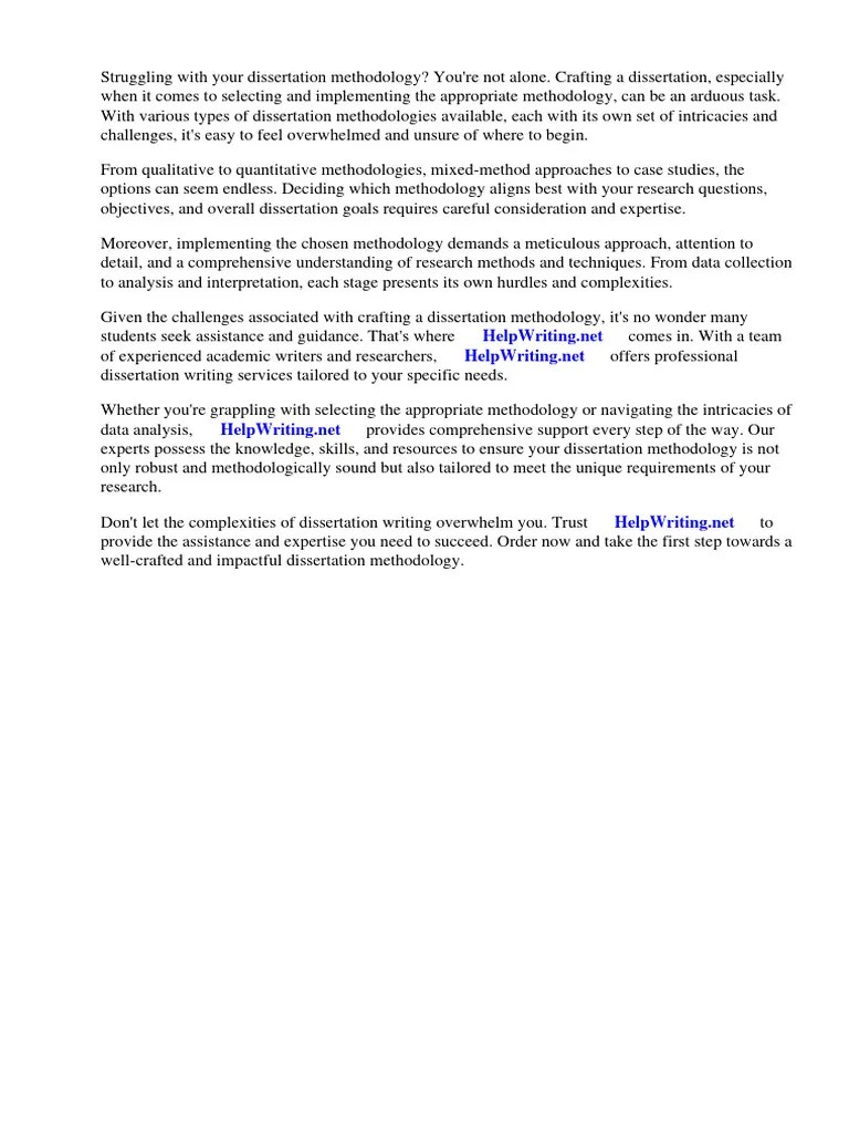 Different Types Of Dissertation Methodology | PDF | Methodology ...