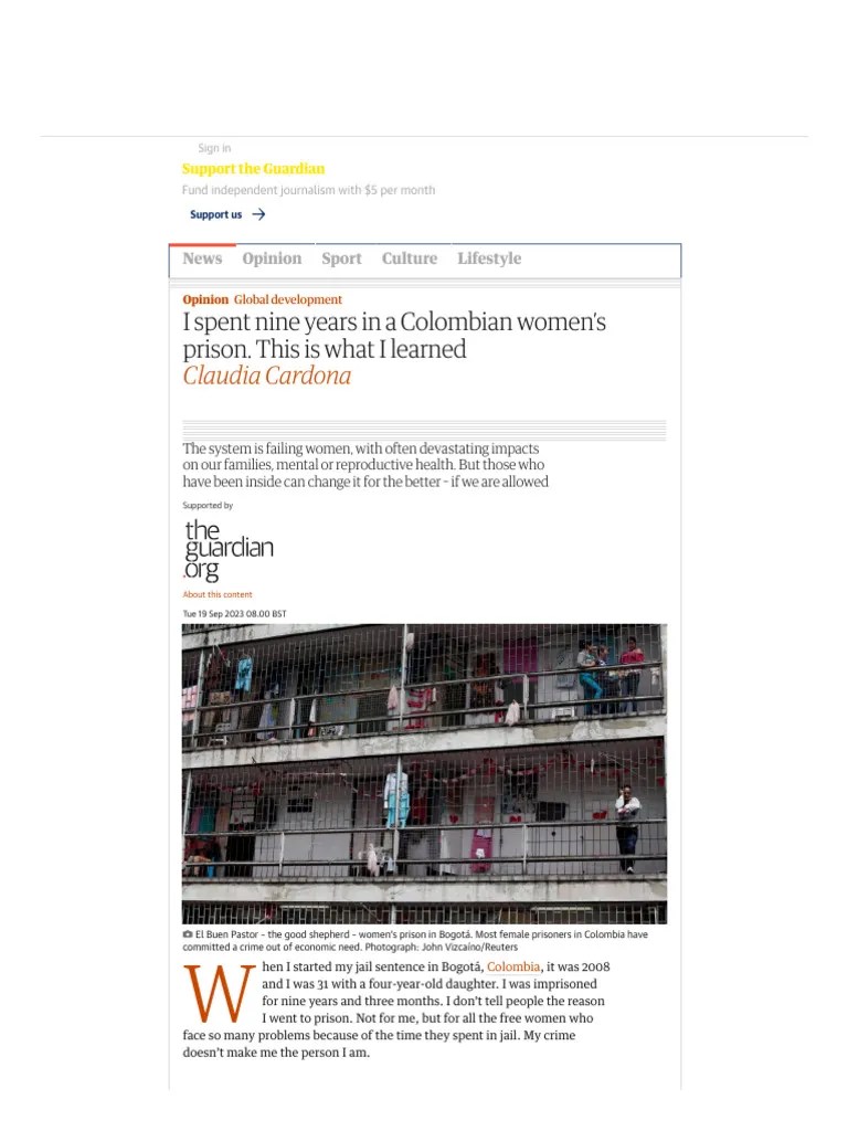 I Spent Nine Years In A Colombian Women's Prison. This Is What I Learned - Claudia Cardona - The ...
