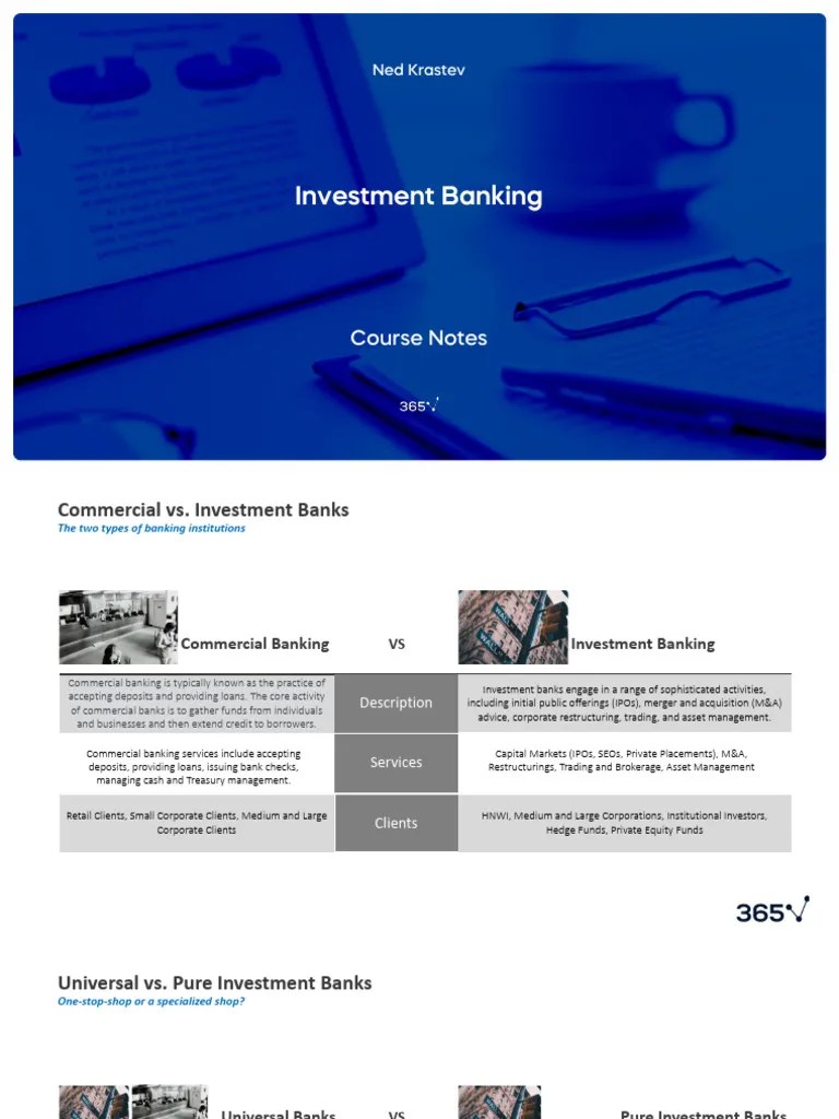 Investment Banking Course Notes | PDF | Investment Banking | Mergers And Acquisitions