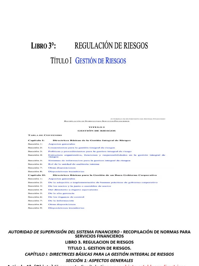 Unidad 4. Parte Ii. Libro 3. Titulo I. Gestion De Riesgos Y Buen ...