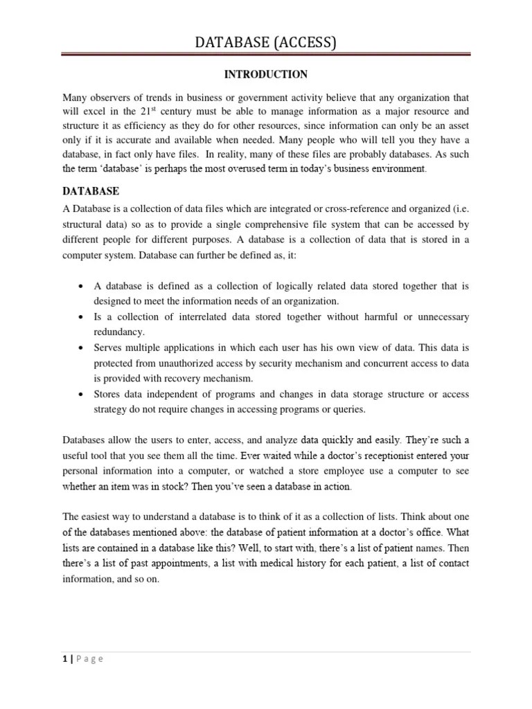 Database And Database Management System | PDF | Databases | Relational ...