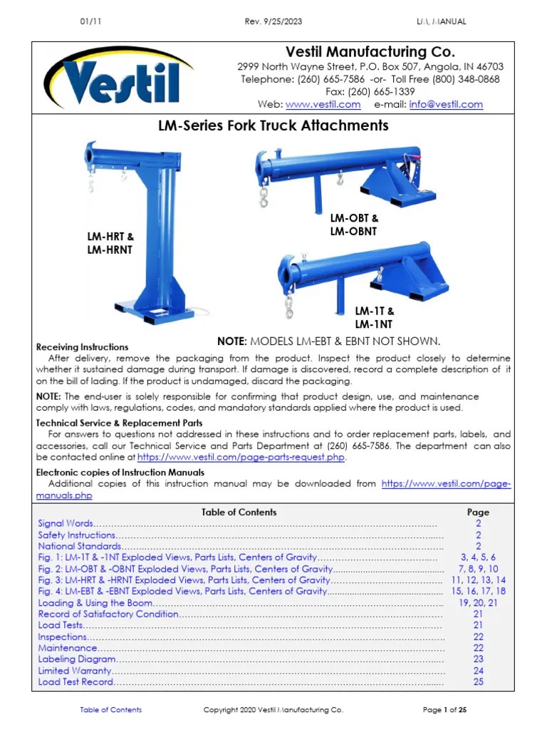 LM, Manual | PDF | Forklift | Elevator