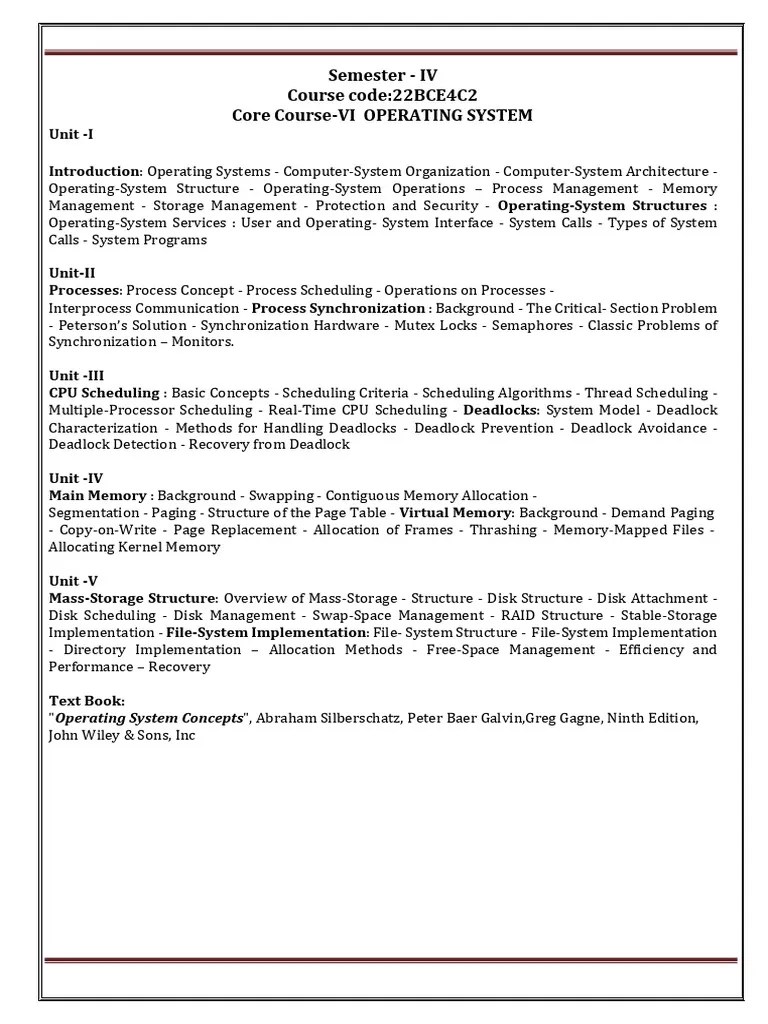 Operating System | PDF | Process (Computing) | Computer Data Storage