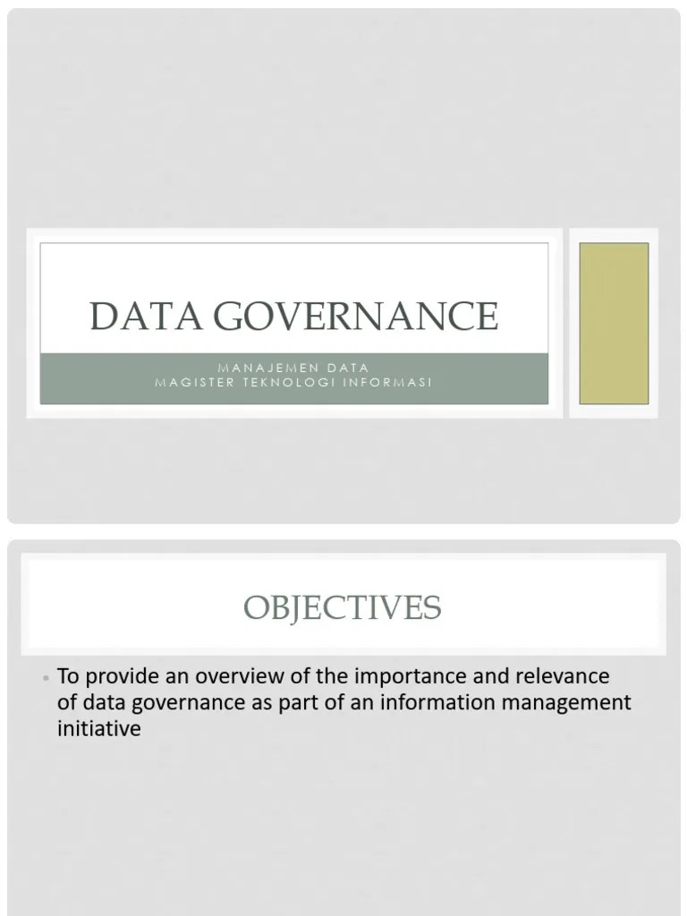 Modul 2 - Data Governance - DMBOK2 | PDF | Governance | Regulatory Compliance