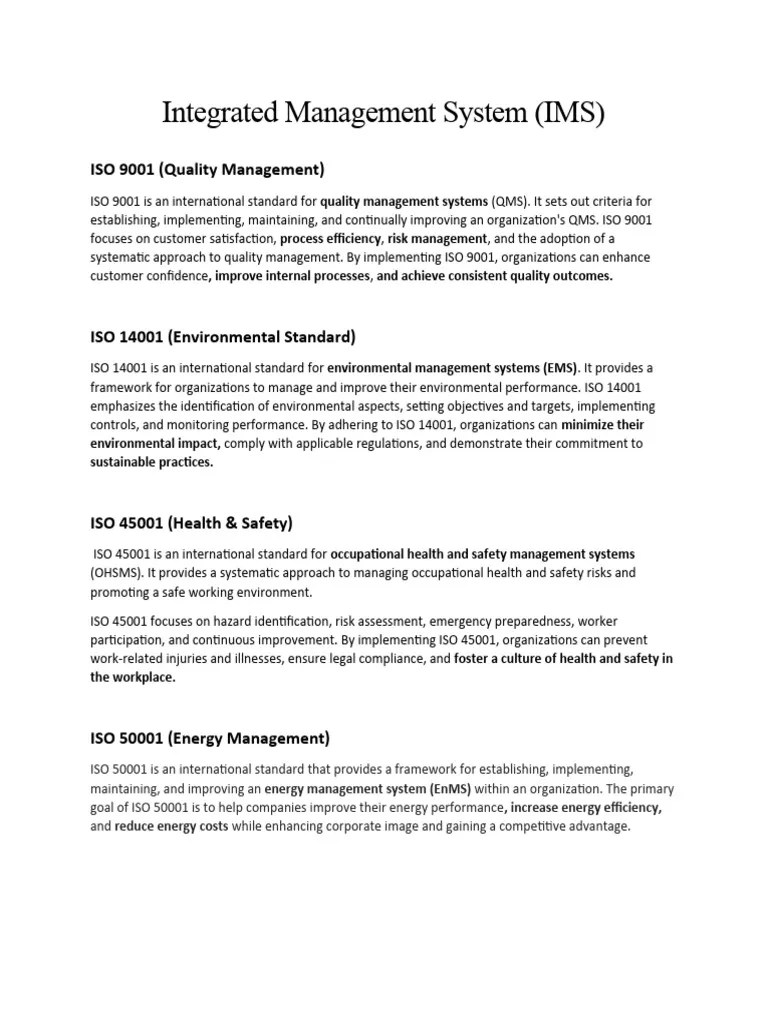 Integrated Management System | PDF