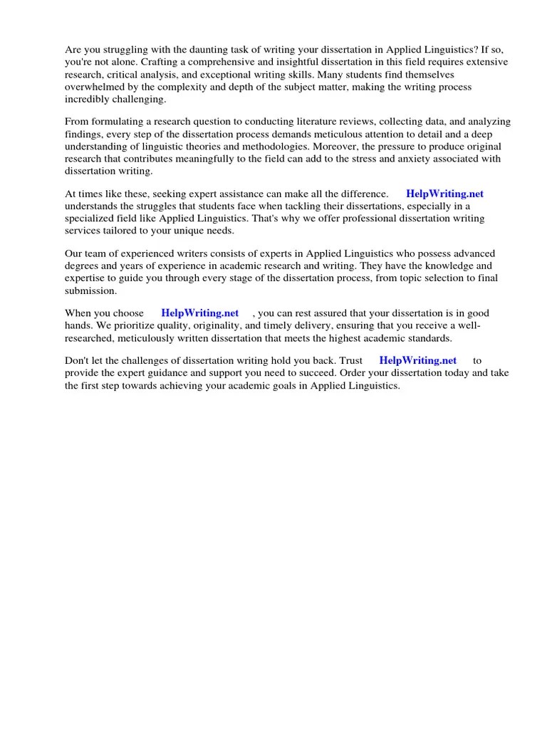 Dissertation Applied Linguistics | PDF | Linguistics | Thesis
