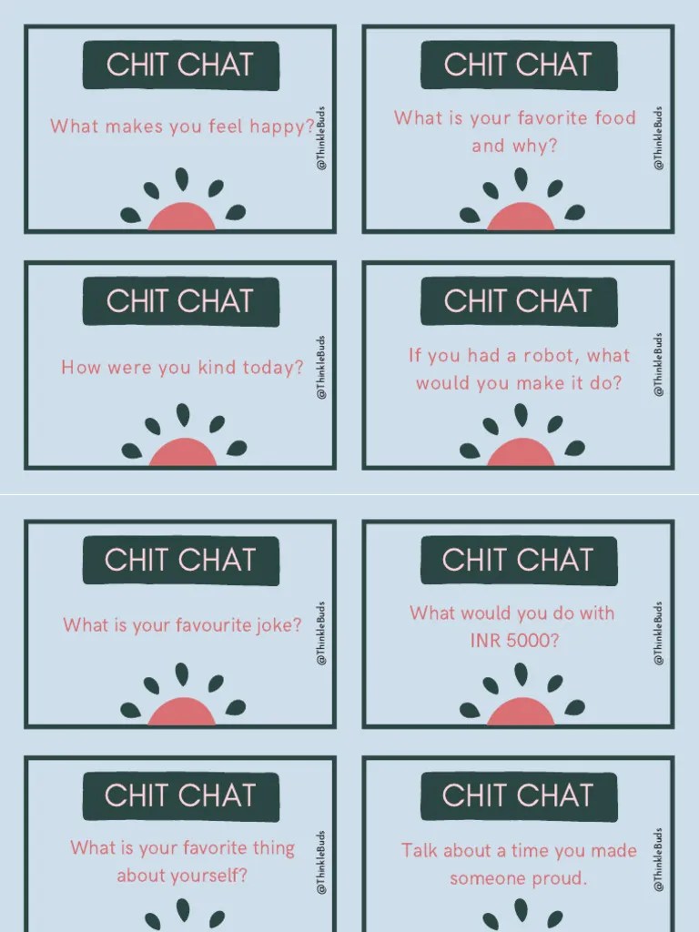Chit Chat Cards | PDF | Self-Improvement