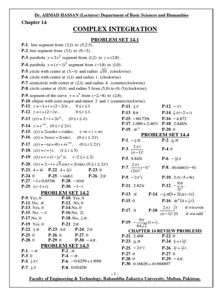Erwin Kreyszig - Advanced Engineering Mathematics 10th Edition (Chapter 14) Answers | PDF ...