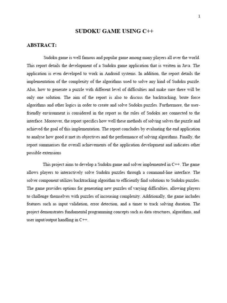 Sudoku In CPP | PDF | C++ | Algorithms