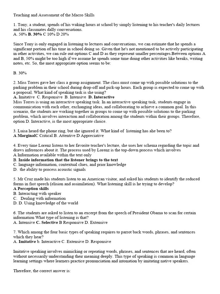 Teaching-and-Assessment-of-the-Macro-Skills | PDF | Reading ...
