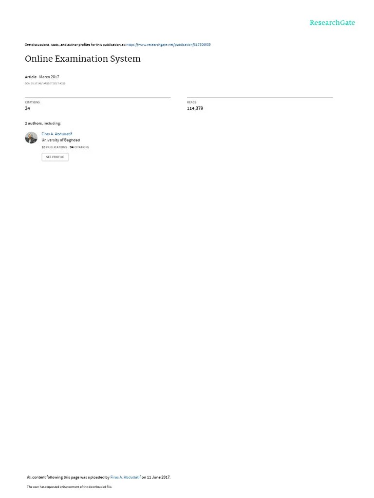 Online Examination System | PDF | Databases | Computing
