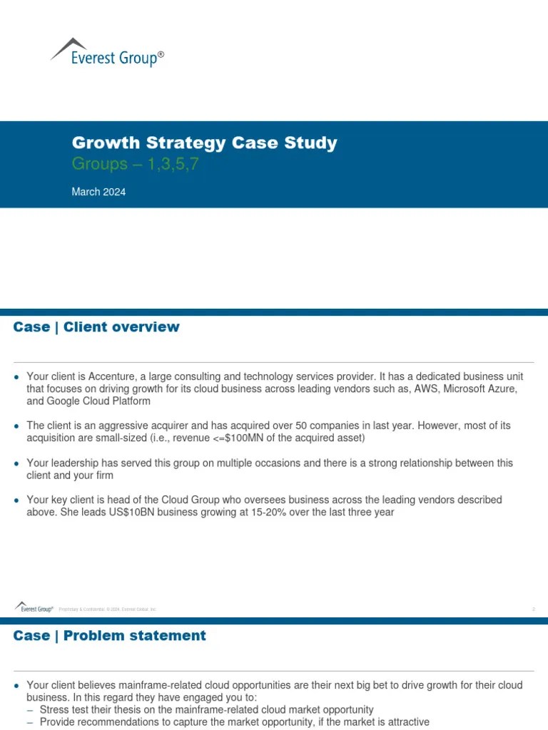 Case Study 1-Everest Group-Growth Strategy Case-2024 | PDF | Cloud ...
