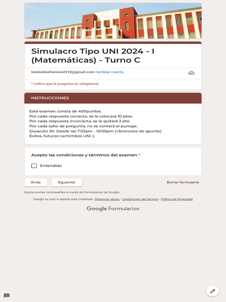 Simulacro Tipo UNI 2024 - I (Matemáticas) - Turno C 2 | PDF