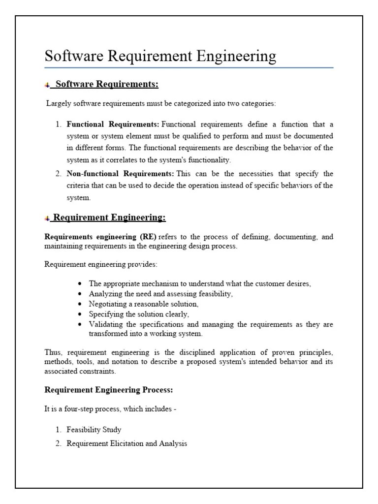 SE Ch- 3 Software Requirement Engineering | PDF | System | Engineering