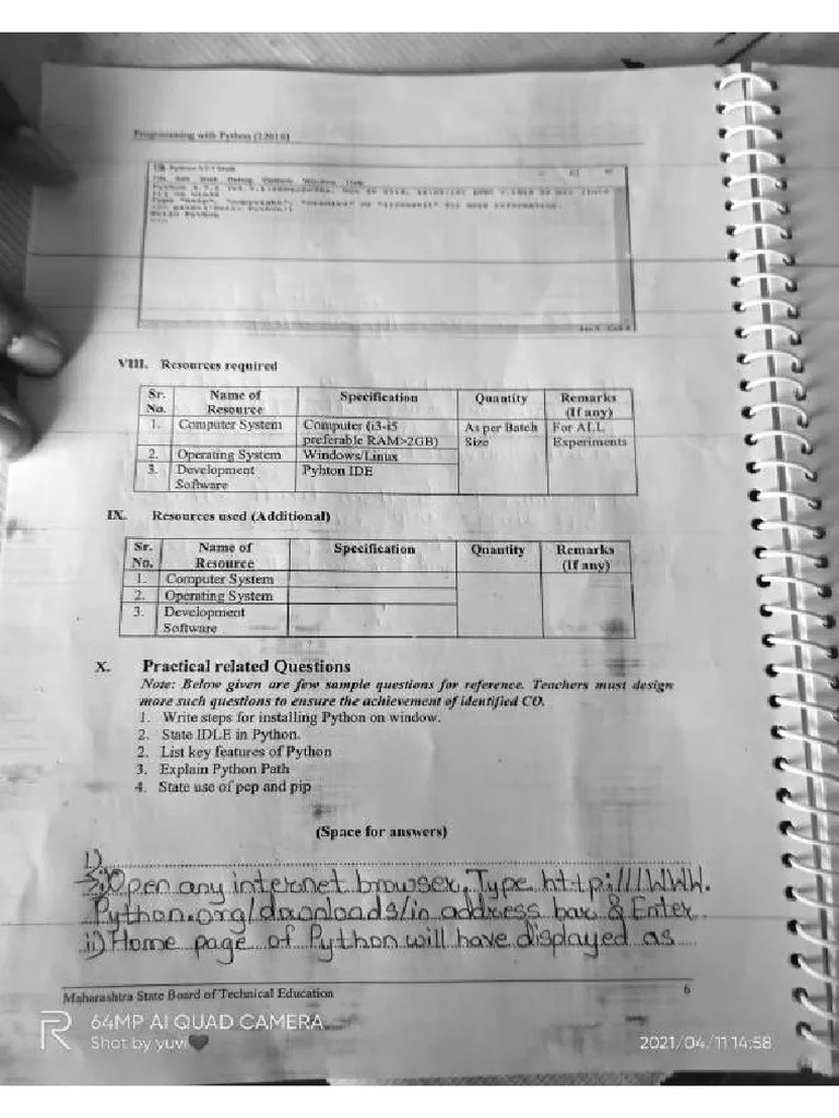 Programming With Python Lab Manual Answer | PDF