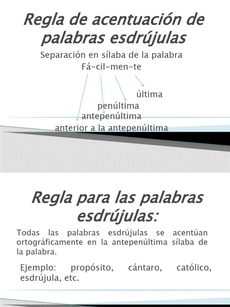 Presentación Palabras Esdrújulas | PDF