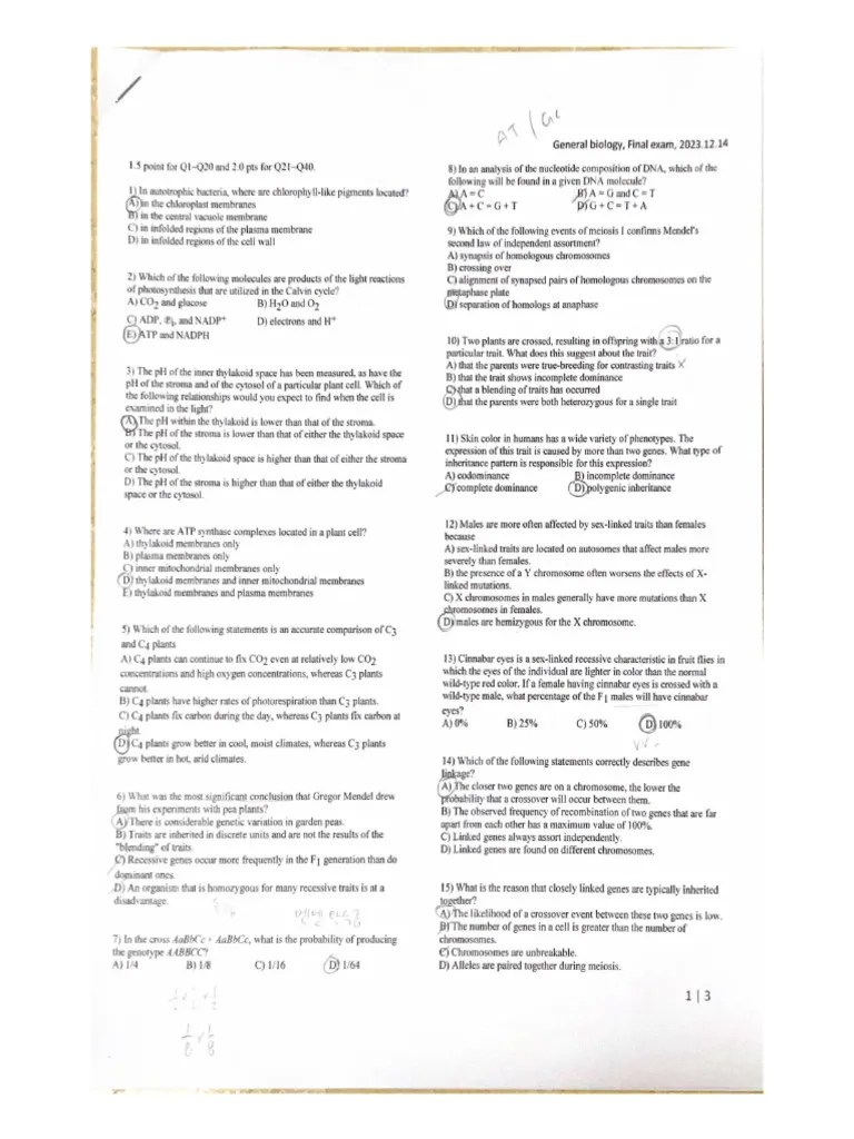 Biology Final Exam | PDF