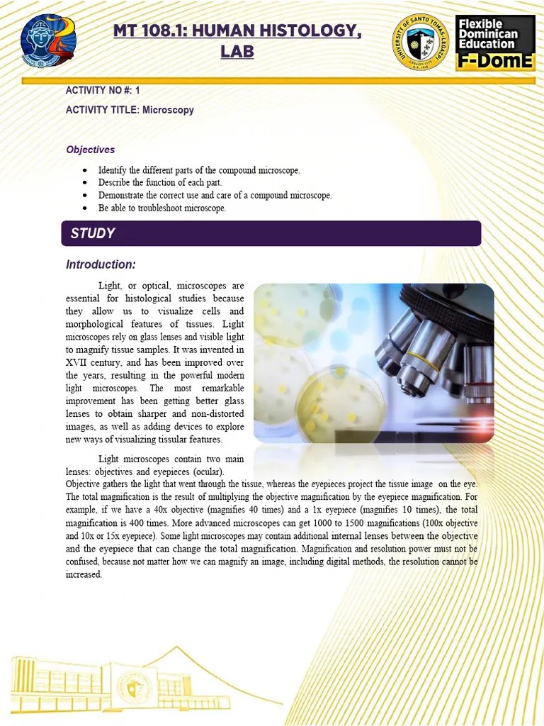Activity No 1 - Micros | Download Free PDF | Microscope | Lenses